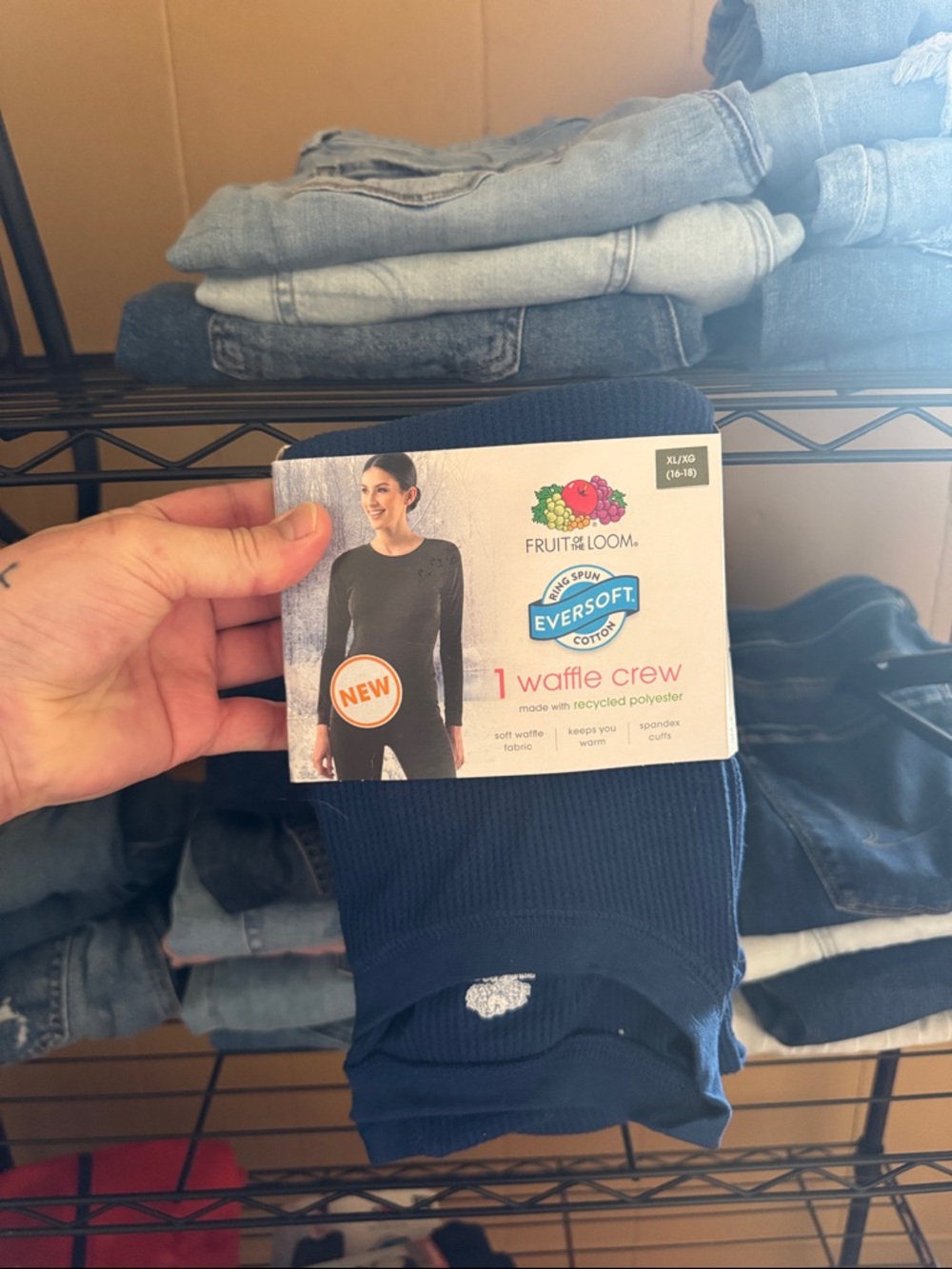 Fruit of the loom waffle crew top